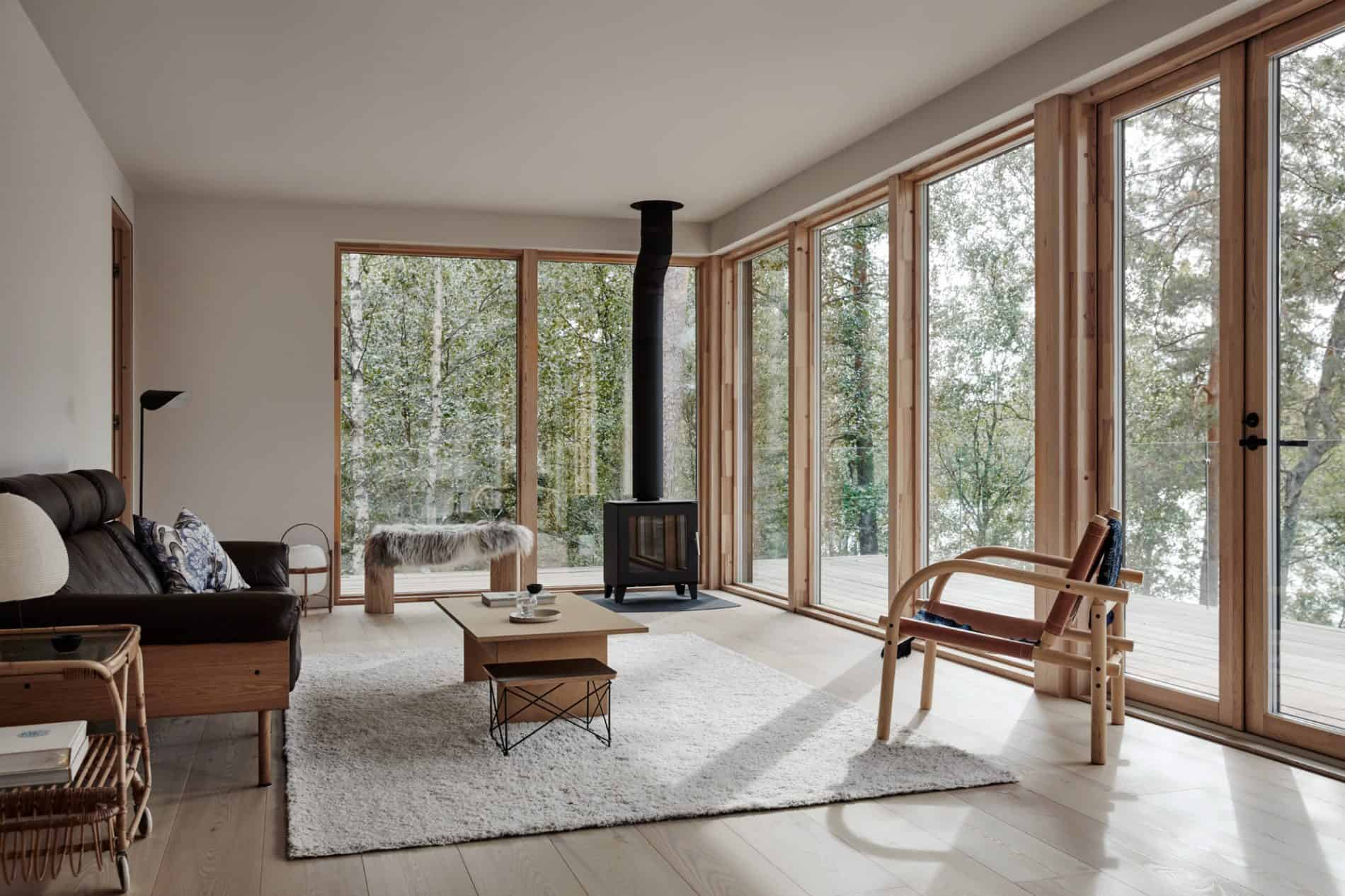 Villa Rauhanniemi architecture intérior design cabin living room blog deco